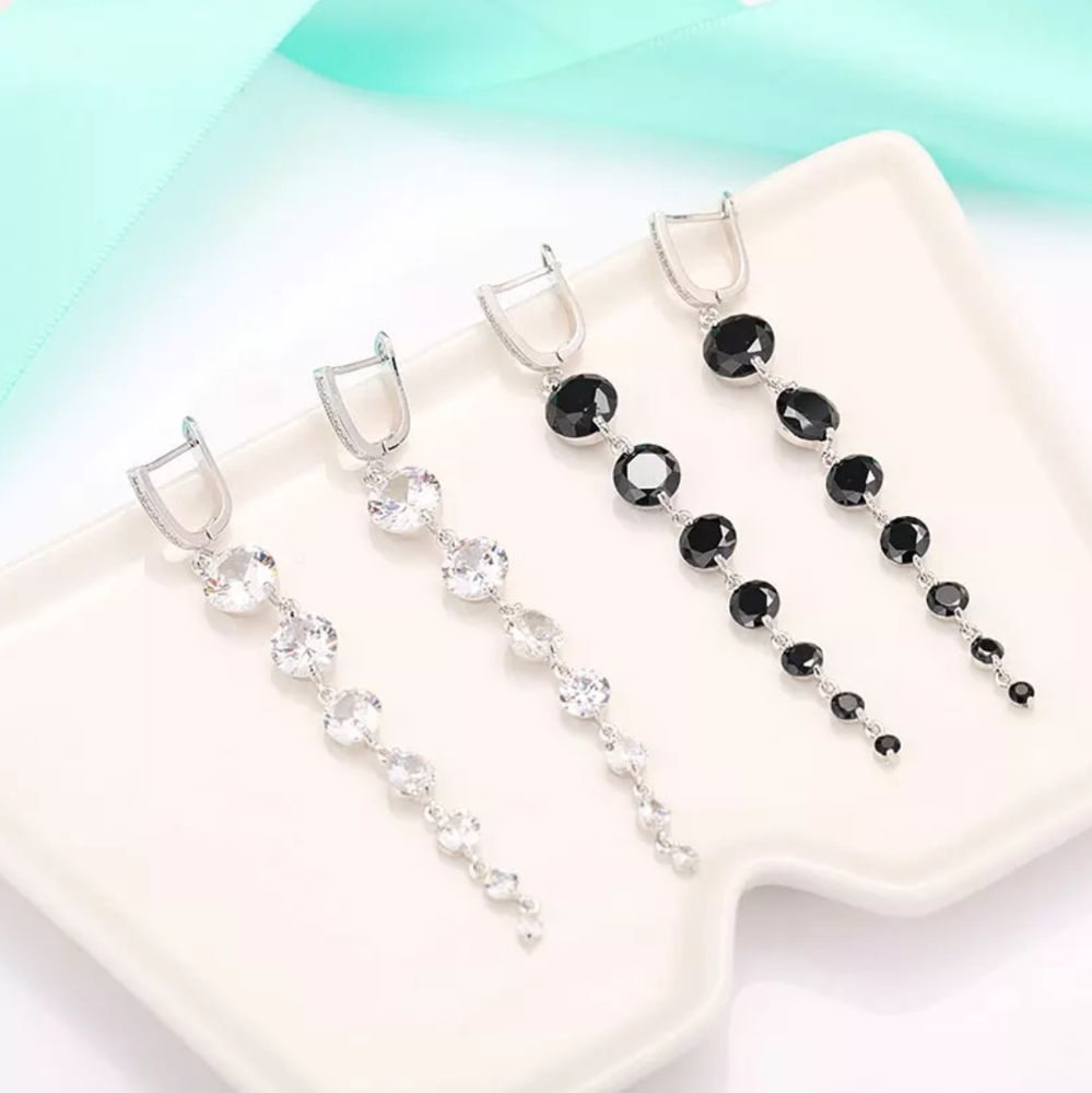 Zirconia CZ Beads Dangle Earrings